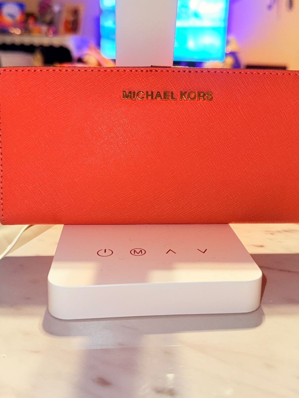✨ NWOT Michael Kors Jet Set Flat Bifold Leather Wallet Grapefruit Coral ✨ BEAUTY